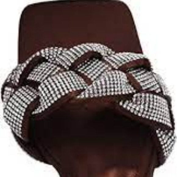 NWT CAPE ROBBIN REWIND‎ SATIN BROWN RHINESTONE HEELS 5.5 - Picture 2 of 13